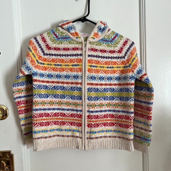 Hanna Andersson Other - Hanna Andersson Zip Front Fairisle Hoodie 140